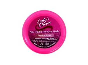 Lady’s Choice - Nail Polish Remover Pads, Repair & Enrich, Nourishing formula with Keratin, 30 Count