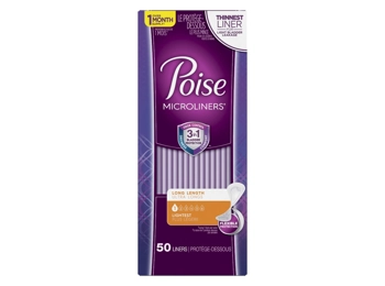 Poise Daily Microliners/Panty Liners, Lightest-Long Postpartum Pantiliners, 50ct