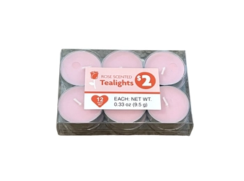 MIDWOOD BRANDS 12 ROSE SCENTED Tealights