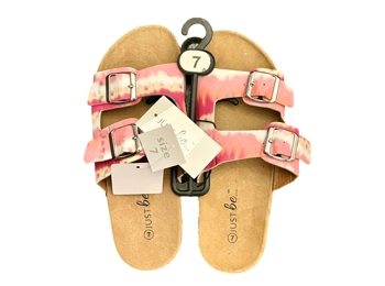 JUST BE Bodie Sandal | Women's | Fuchsia Silver Buckle Size 7 Sandals