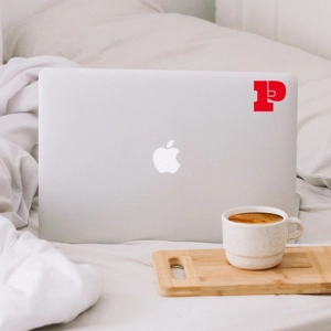 50mm Logo Laptop Sticker – Red