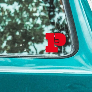 80mm Logo Window Sticker No Background – Red