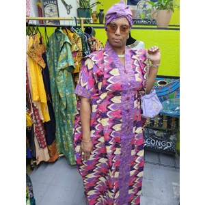 Wax printed dress, rich lady style, 2 pieces long dress an..