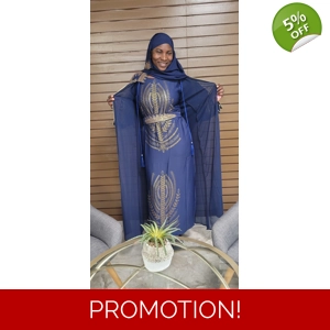 Abaya Dress /3 pieces/ color Blue