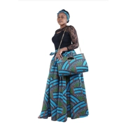 African Long maxi skirt with matching handbag