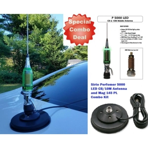 CB MOBILE ANTENNA WITH LED SIRIO PERFORMER 5000 PL 10M + MAGNETIC BASE 145MM