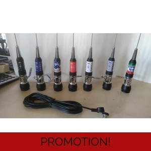 Mobile CB antenna GGD TURBO 1001 only 160 cm.various colour with cable