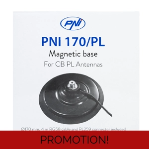 Magnetic base PNI 170/PL 170 mm, slim, contains 4m cable and plug PL259