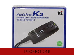 TTI CB Handsfree Microphone System K2 for TTI, Midland & President 6 pin