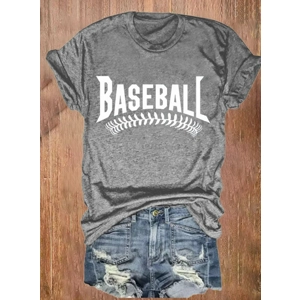 Baseball Word with Stitching