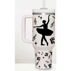 40 Oz Sublimation Tumbler B&W  Ballerina