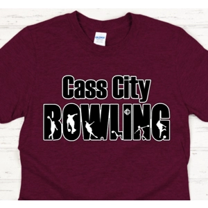 #CC Bowling Word Maroon Shirt