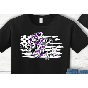 #####TR Bass Fishing Flag Front 50/50 Shirts