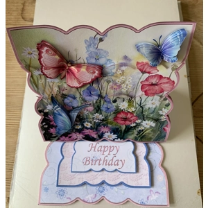 Beautiful Butterflies And Flowers Handmade Decoupage Birth..