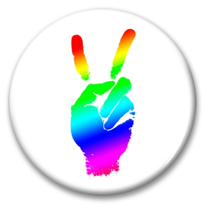 rainbow peace fingers