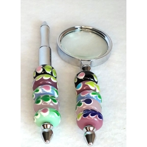 Colorful Ink Pen and Magnifying Glass Set