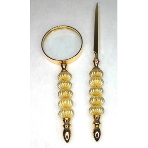 Gold Pen and Magnifying Glass Set