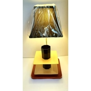 Tan and Black Cup and Saucer Lamp