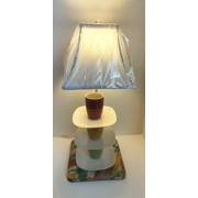 Yellow Green and Orange Cup and Saucer Lamp