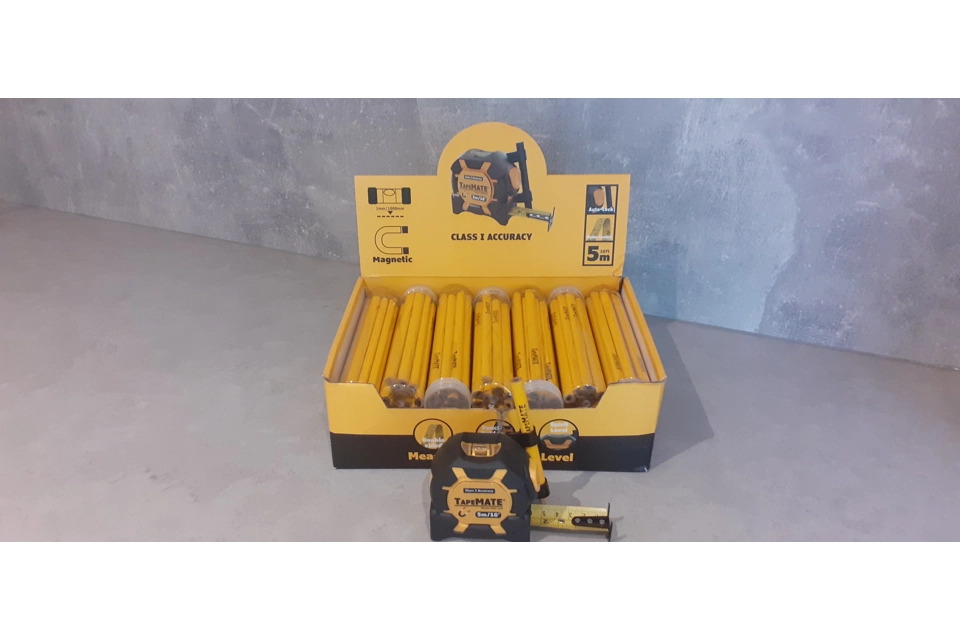 Trade box of Tapemate pencils. 12 tubes (12 per tube)