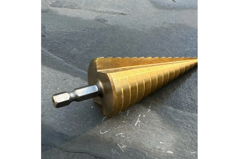 TITANIUM COATED HSS Step drill bit with hex shank for hole..