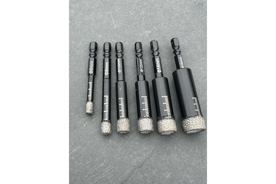 Diamond Brazing stone Porcelain tile drill bits. Hex shank..