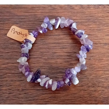 Amethyst Chipped Semi Precious Gemstone Bracelet