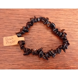 Black Agate Chipped Sem..