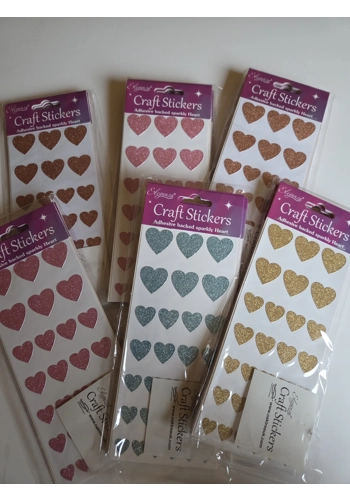 Bulk Glitter Hearts Sticker Sheets - 37 sheets