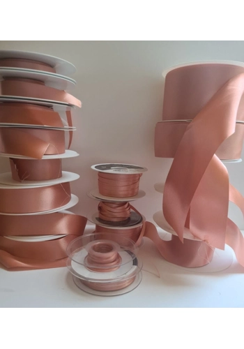 Bulk Lot of Berisfords Rose Gold Satin Ribbon