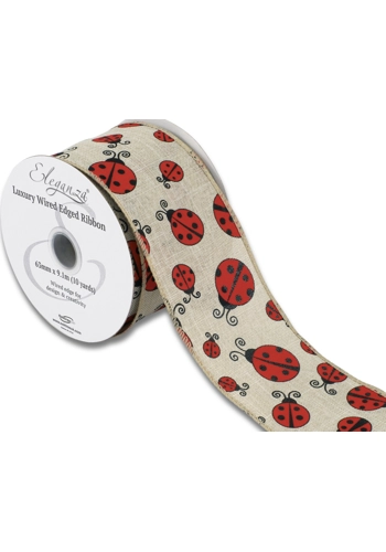 Natural Ladybird Ribbon