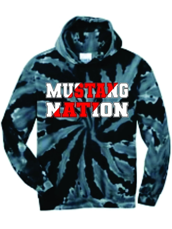 Youth & Adult Tye-Dye "Mustang Nation" Pullover Hooded Sweatshirts