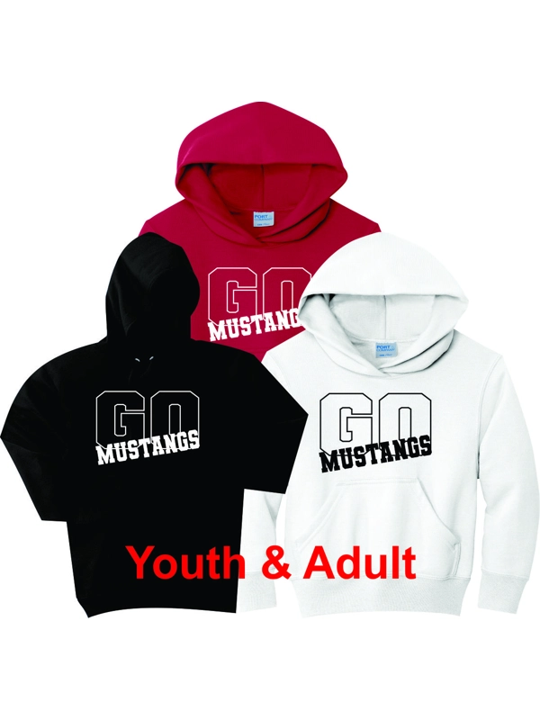 Youth & Adult "GO" Pullover Hooded Sweatshirts