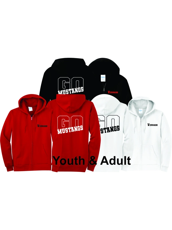 Youth & Adult "GO" Zip Hooded Sweatshirts