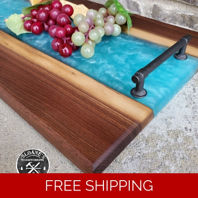 Walnut & Epoxy Charcuterie Board Set!