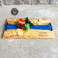 Olive Wood & Resin Charcuterie Board Set! Olive Wood & Resin Charcuterie Board Set!