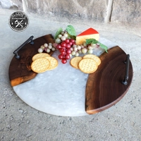 Round Walnut & Epoxy Charcuterie Board Set! Round Walnut & Epoxy Charcuterie Board Set!