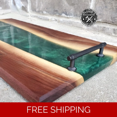 Walnut & Epoxy Charcuterie Board Set!
