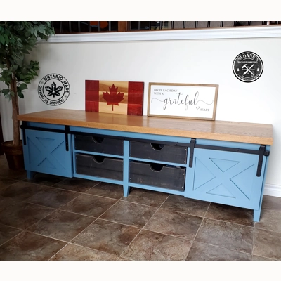 Farmhouse Storage Bench Unit - Contact for Quote