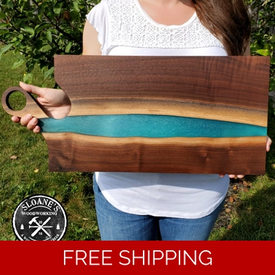 Walnut & Epoxy Charcuterie Board Set!