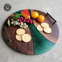 Round Walnut & Epoxy Charcuterie Board Set! Round Walnut & Epoxy Charcuterie Board Set!