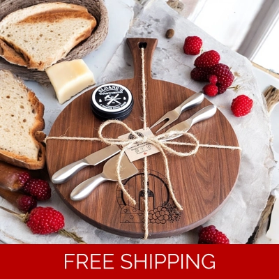 Round Walnut Charcuterie Boards