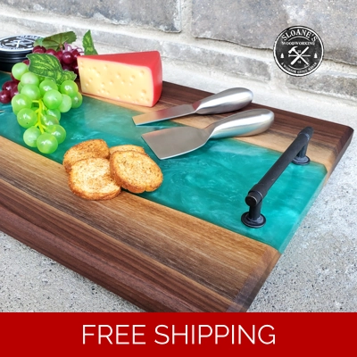 Walnut & Epoxy Charcuterie Board Set!