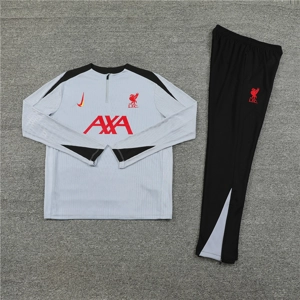 Liverpool grey/black vertical Swoosh Half Zip Jacket Tracksuit