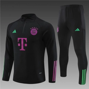 Bayern Munich Black/Magenta Half Zip Jacket Tracksuit