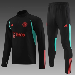 Manchester United Black Half Zip Jacket Tracksuit