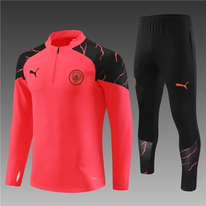 Manchester City Red Half Zip Jacket Tracksuit