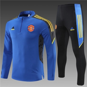 Manchester United Blue/Yellow Half Zip Jacket Tracksuit