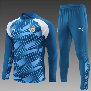 Manchester City Blue pattern Half Zip Jacket Tracksuit