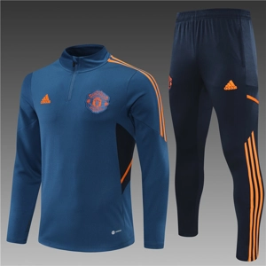 Manchester United Blue/Orange Half Zip Jacket Tracksuit